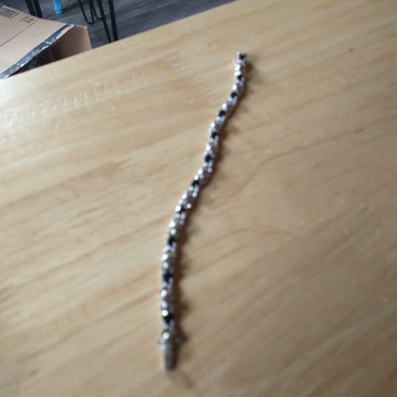 Silver Bracelet with Black Garnets (Melanites) - Picture 6 of 11